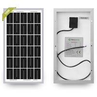 a solar panel with a wire attached to it