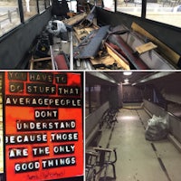 a picture of a bus with a sign that says average people understand there are only good things